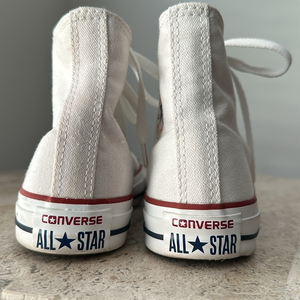 Converse White High-Top Sneakers - Picture 8 of 8